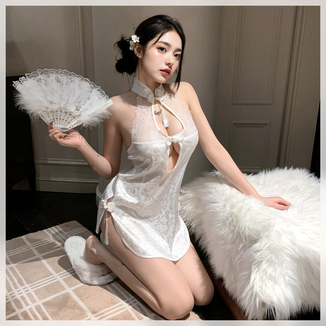 Mioruna シアーセレクトホワイト・ピンク ランジェリーセット