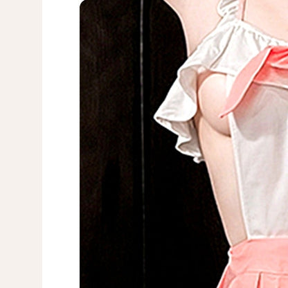 Mioruna ブルー・ピンク メイド風ランジェリーセット 着用イメージ mioruna-variant-preview mioruna-hide-front